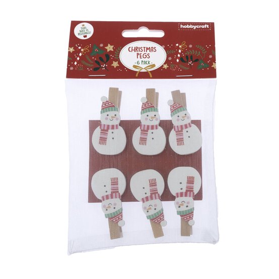 Snowman Pegs 6 Pack image number 3