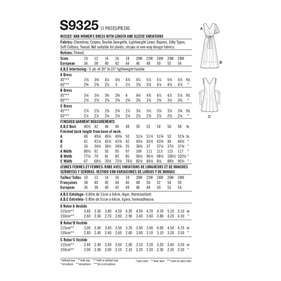 Simplicity Women's Dress Sewing Pattern S9325 (BB 20W-28W) image number 2