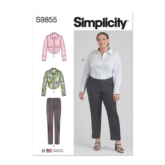 Simplicity Women's Top and Trousers  Sewing Pattern S9855 (W2 20W-28W) image number 1