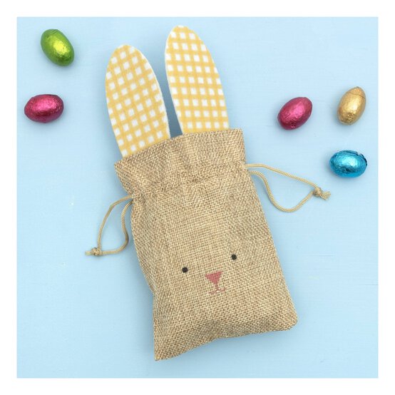 Hessian Bunny Pouch 20cm  image number 1