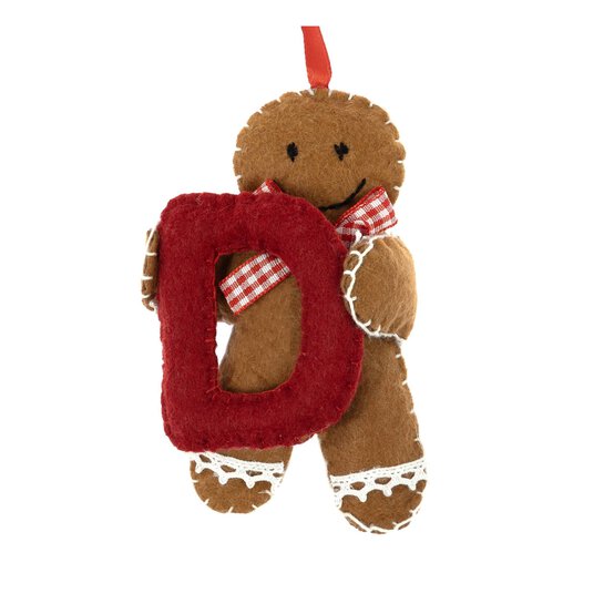 Hanging Gingerbread Felt Letter D Decoration image number 3