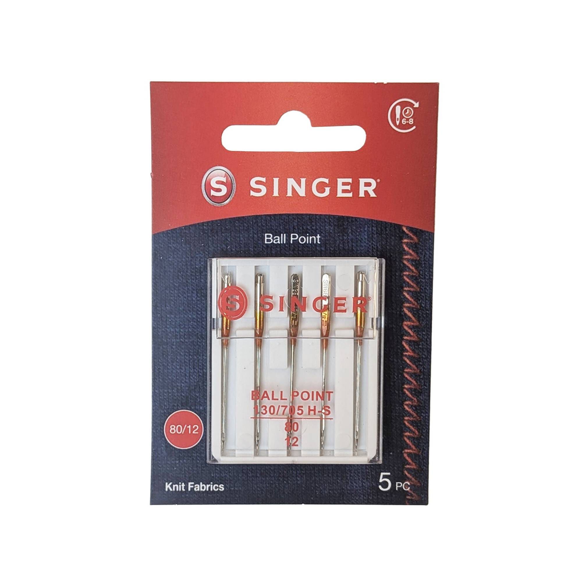 Singer Ball Point Needles Singer Ballpoint Machine Needles Size 80 5 Pack | Hobbycraft