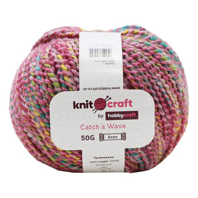 Knitcraft Pink Catch a Wave Aran Yarn 50g image number 1