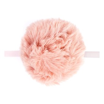 Pale Pink Faux Fur Pom Pom 11cm image number 2