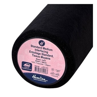 Hemline Black Standard Medium Interfacing 90cm x 25m