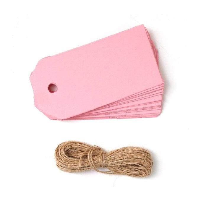Light Pink Traditional Tags 8cm 25 Pack image number 1
