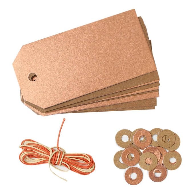 Kraft and Copper Traditional Tags 11cm 10 Pack image number 1