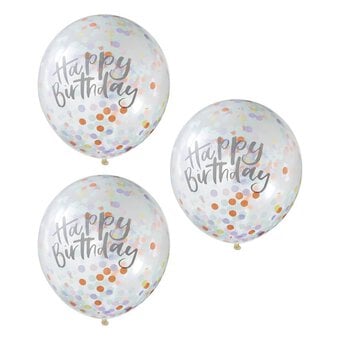 Ginger Ray Pastel Birthday Confetti Balloons 5 Pack