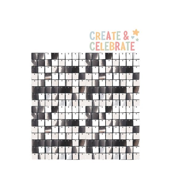 Create & Celebrate Silver Shimmer Wall Tiles 4 Pack image number 1