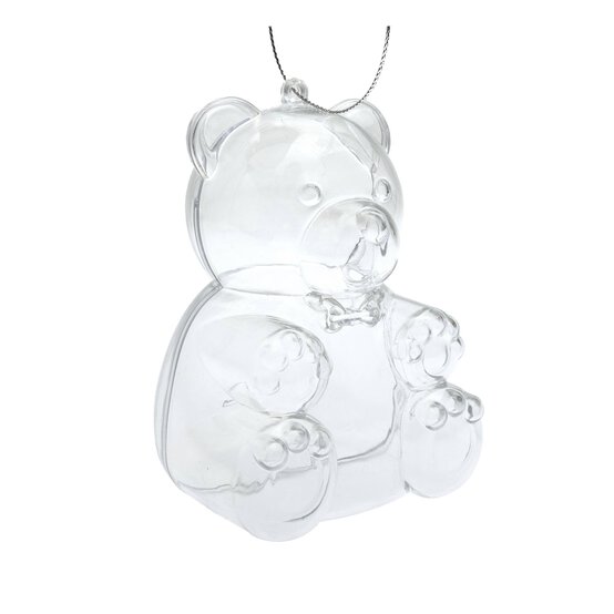 Hanging Plastic Fillable Bear Decoration 11.5cm image number 3