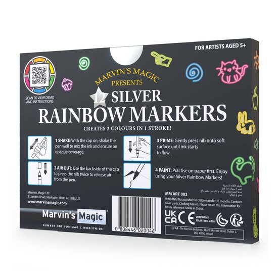 Marvin’s Magic Silver Rainbow Markers 12 Pack image number 4