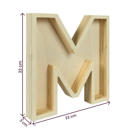 Wooden Fillable Letter M 22cm image number 4