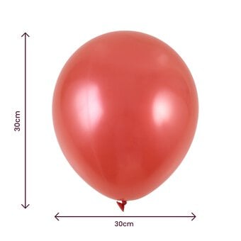 Red Pearlised Latex Balloons 8 Pack
