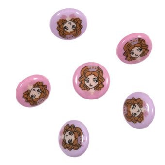 Trimits Princess Craft Buttons 6 Pieces