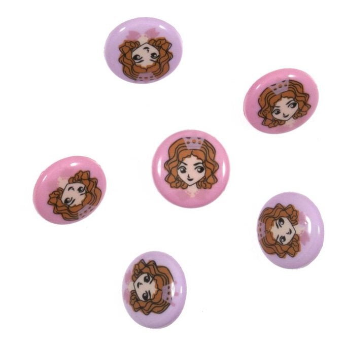 Trimits Princess Craft Buttons 6 Pieces image number 1