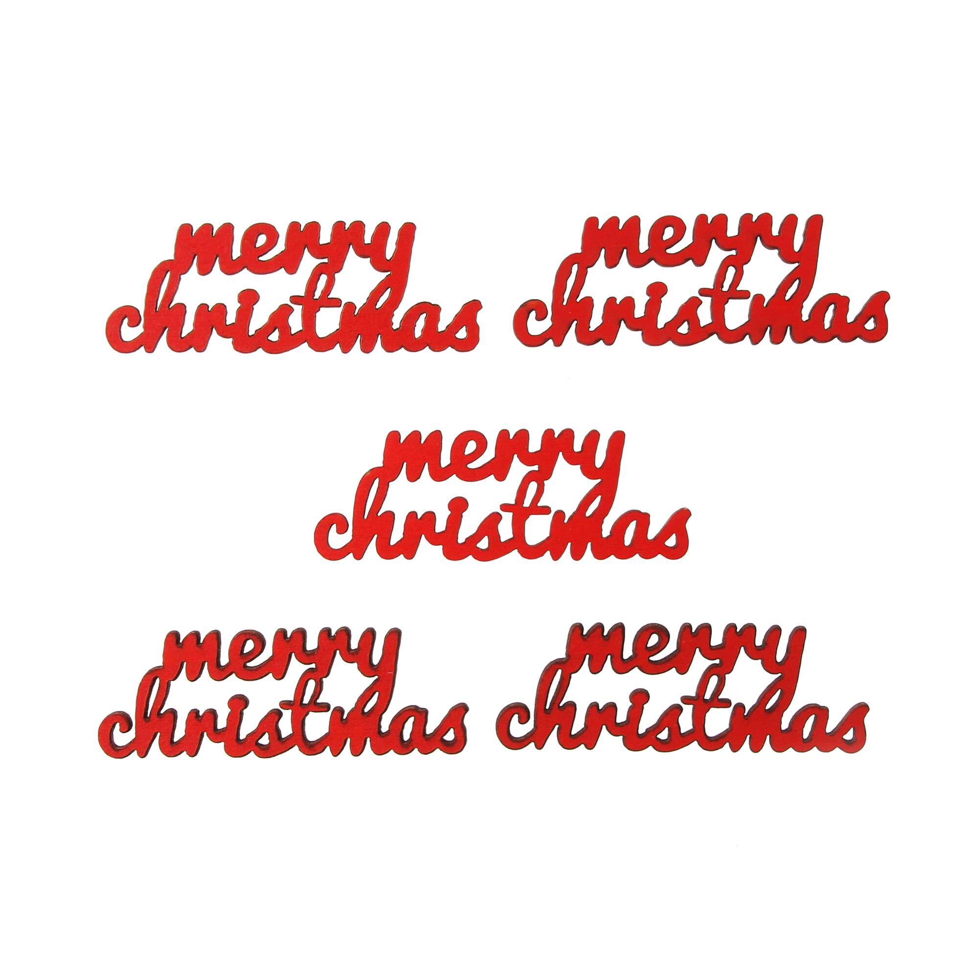 Red Merry Christmas Wooden Toppers 5 Pack Hobbycraft