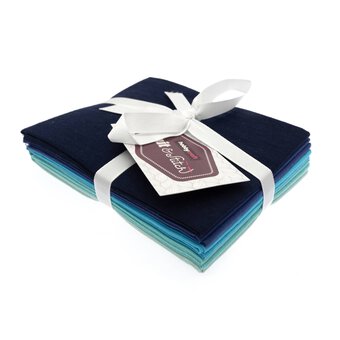 Solid Blue Cotton Fat Quarters 5 Pack