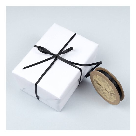 Black Double-Faced Satin Ribbon 3mm x 5m image number 3