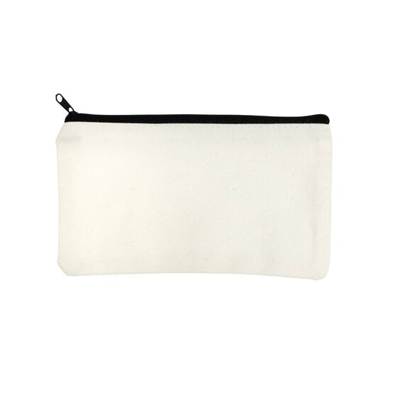 White Canvas Pouch 20cm x 11cm image number 1