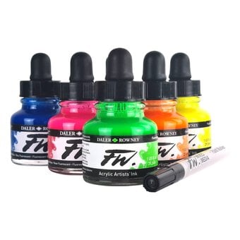 Daler-Rowney FW Neon Acrylic Ink 29.5ml 6 Pack image number 2