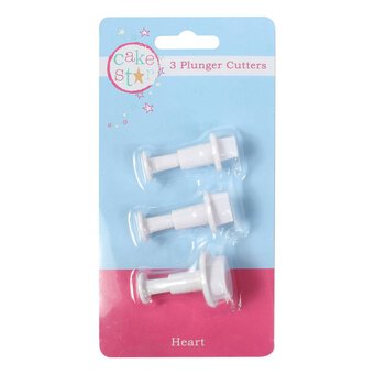 Cake Star Heart Plunger Cutters 3 Pack