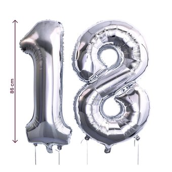 Extra Large Silver Foil 18 Balloon Bundle