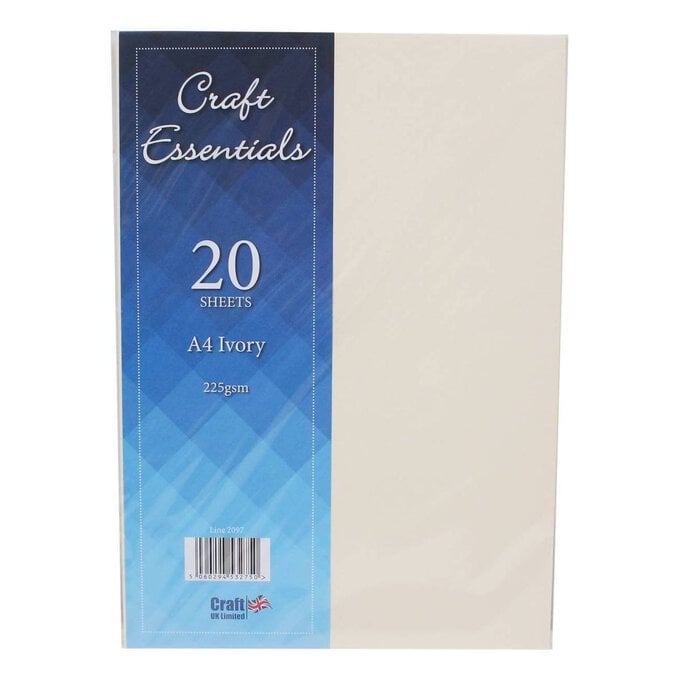 Craft Essentials Ivory Card A4 20 Sheets image number 1