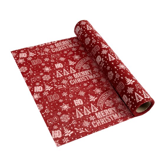 Red Ho Ho Ho Fabric Roll 28cm x 2m image number 1
