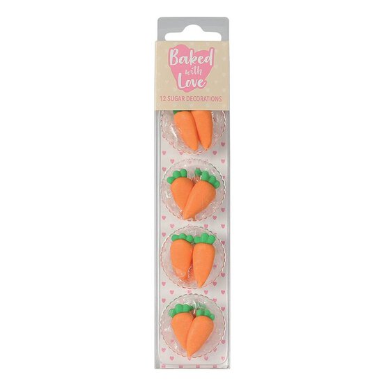 Baked With Love Carrot Sugar Toppers 12 Pack