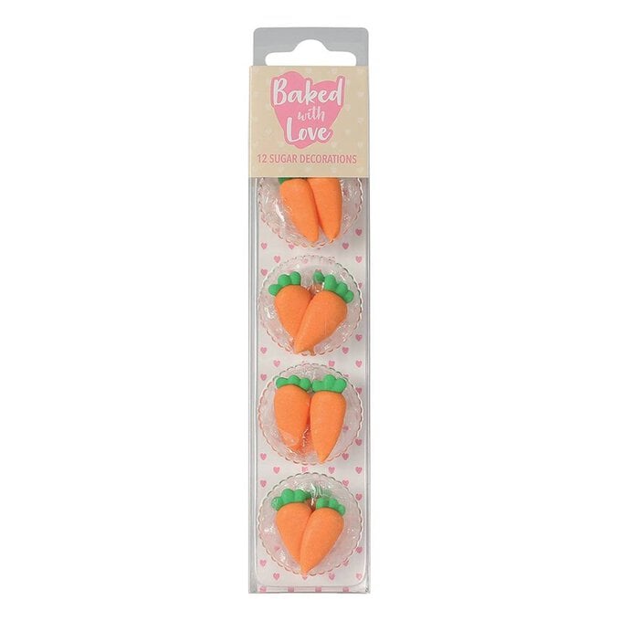 Baked With Love Carrot Sugar Toppers 12 Pack image number 1