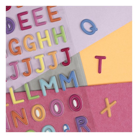 Matt Bright Puffy Alphabet Stickers image number 3
