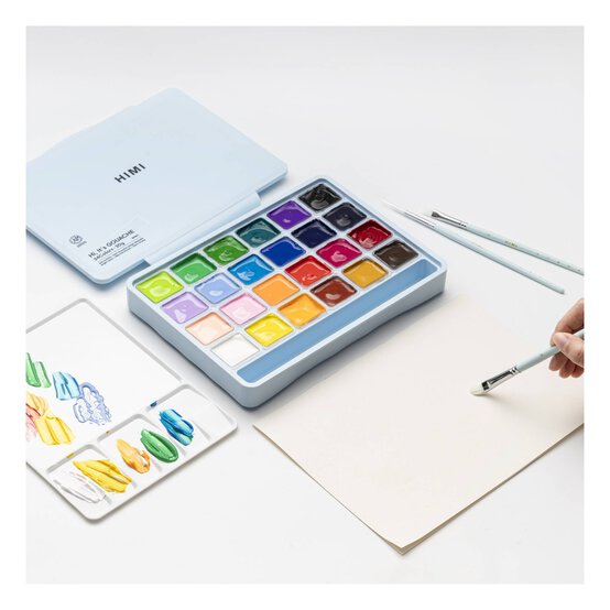 HIMI Blue Jelly Cup Gouache Set 30ml 24 Pack  image number 3