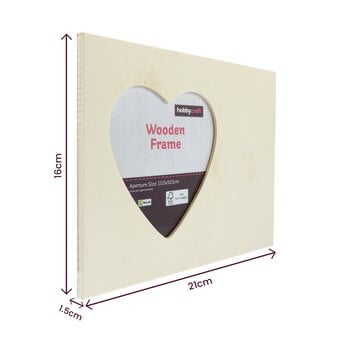 Wooden Heart Frame 21cm x 16cm image number 4