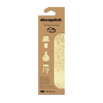 Decopatch Gold Floral Foil Paper 3 Sheets