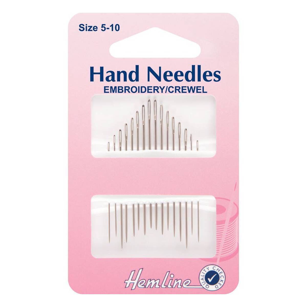 Hemline Size 5 to 10 Embroidery Crewel Needles 16 Pack Hobbycraft