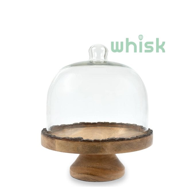 Whisk Wooden Domed Cake Stand 11 Inches image number 1