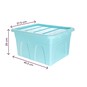 Whitefurze 32 Litre Pastel Blue Stack and Store Storage Box image number 3