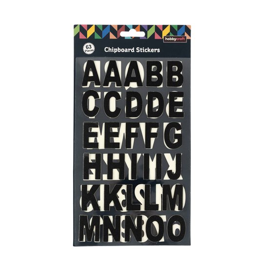 Black Foil Chipboard Alphabet Stickers image number 4