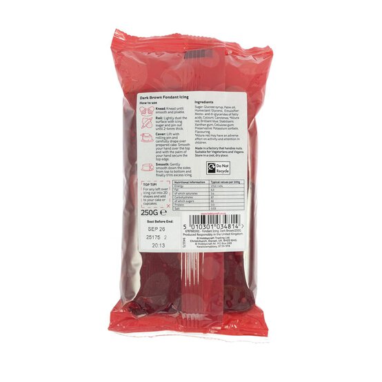 Dark Brown Fondant Icing 250g image number 2