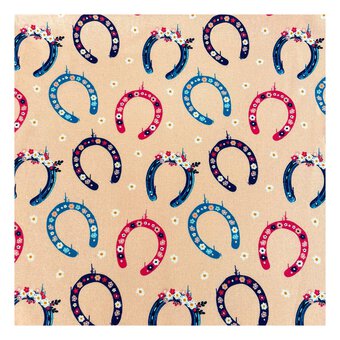 Lucky Horseshoe Cotton Fabric by the Metre