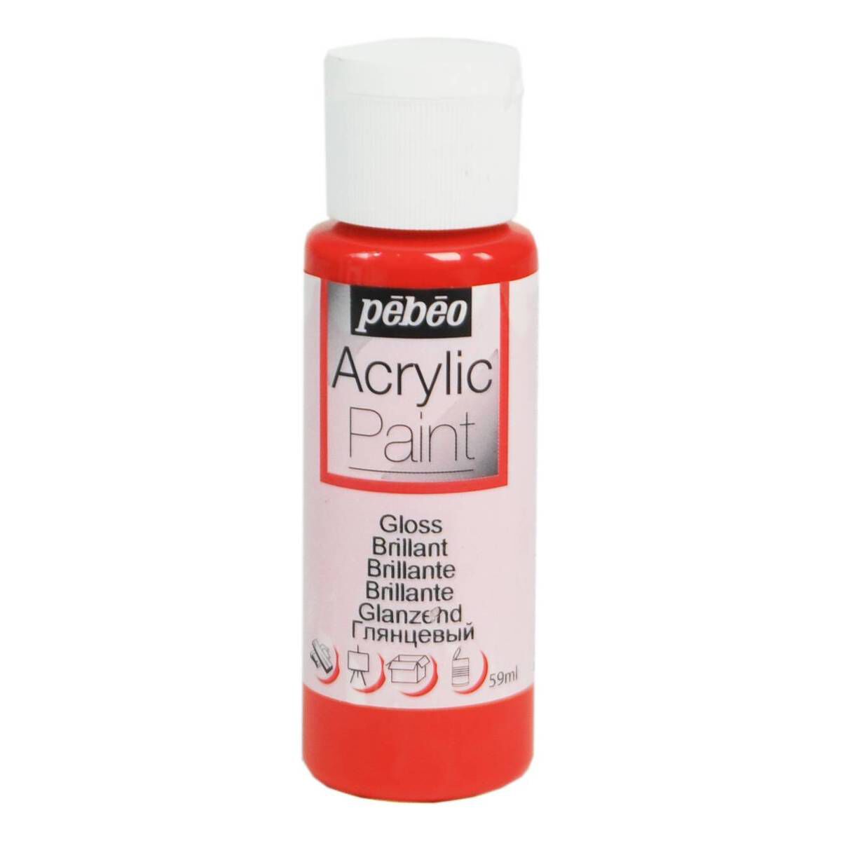 Pebeo Red Gloss Acrylic Craft Paint 59ml Hobbycraft