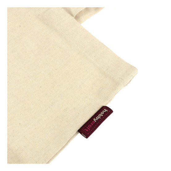 Natural Cotton Tote Shopping Bag with Pocket 38cm x 42cm x 10cm image number 3