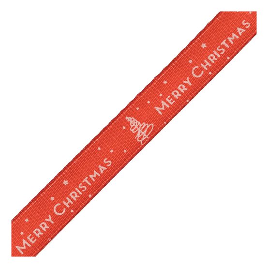 Red Tree Printed Ribbon 10mm x 3m | Hobbycraft