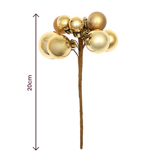 Gold Bauble Pick 20cm image number 3