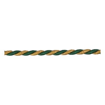 Green and Gold 6mm Cord Trim by the Metre