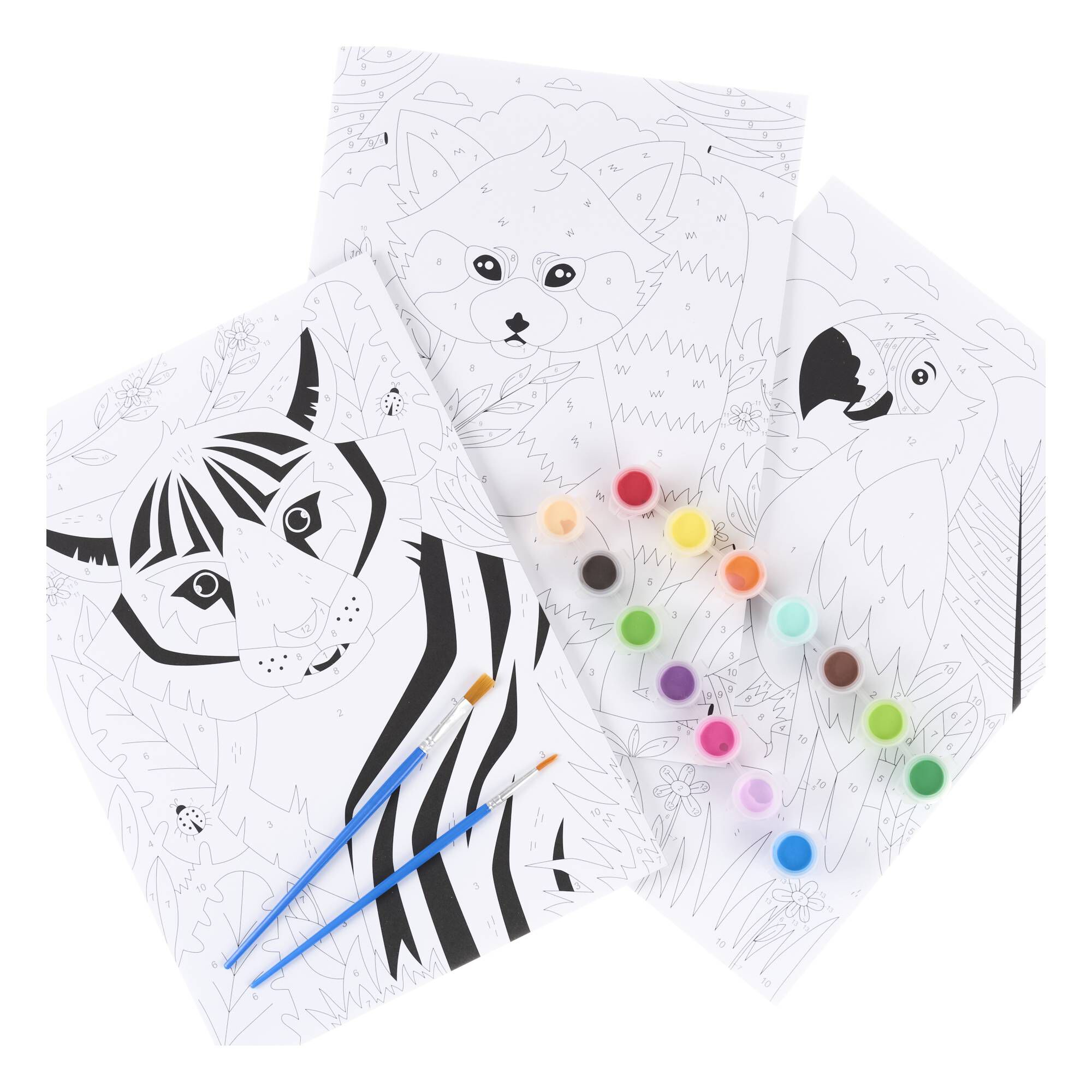 Wild Animals 3in1 Paint by Numbers Hobbycraft