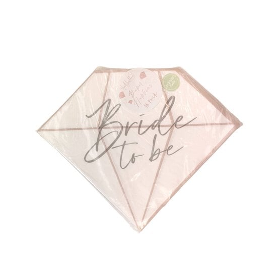 Pink and White Diamond Bride to Be Napkins 16 Pack  image number 1