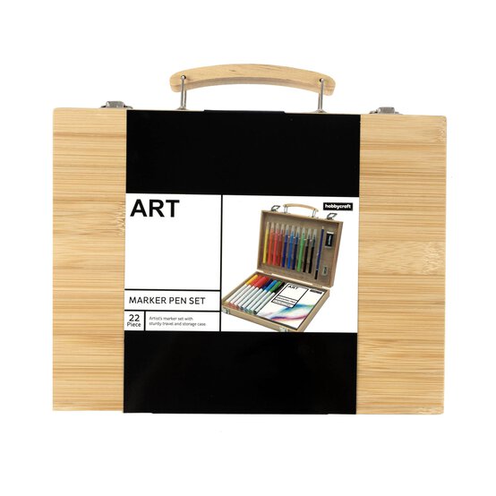 Art Marker Bamboo Box Art Set 22 Pieces image number 6