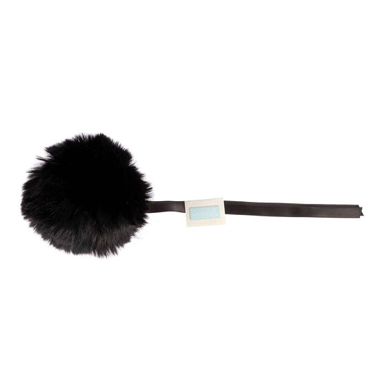 Black Faux Fur Pom Pom 11cm  image number 4