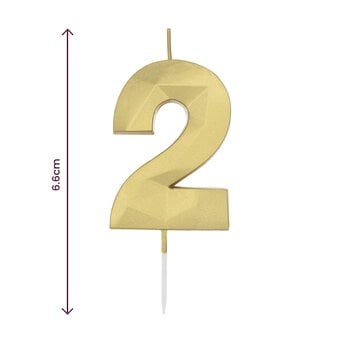 Whisk Gold Faceted Number 2 Candle image number 4